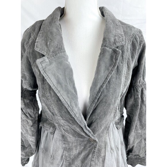 Victorian Trading Co Jacket Women L/XL Gray Lace Corduroy Button Closure - Picture 10 of 16